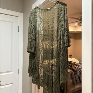 Blue Rain Olive Lace Top